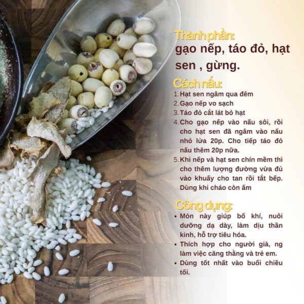 combo - cháo táo đỏ hạt sen