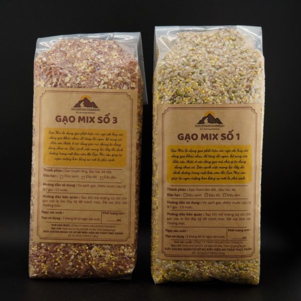 combo mix1- gạo dẻo thơm xát dối, đậu hạt, và kê nếp