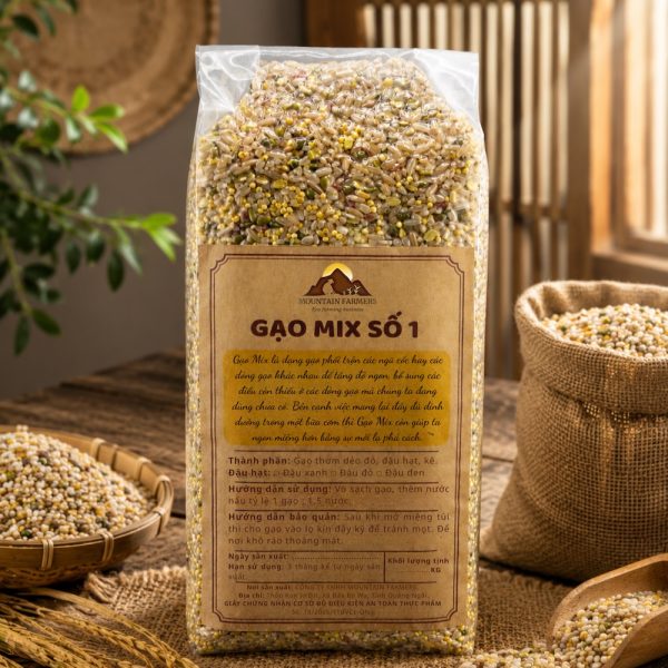 combo mix1- gạo dẻo thơm xát dối, đậu hạt, và kê nếp