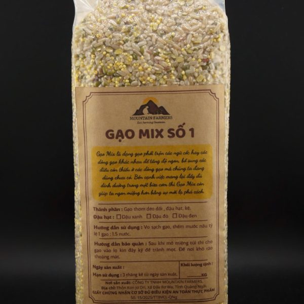 combo mix1- gạo dẻo thơm xát dối, đậu hạt, và kê nếp